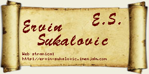 Ervin Šukalović vizit kartica